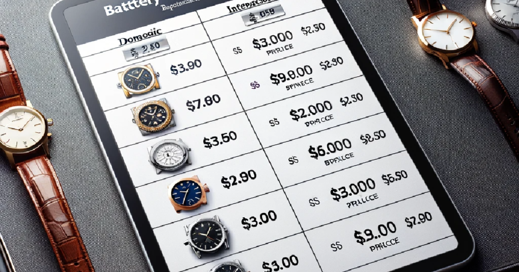 国内外ブランドの電池交換料金比較